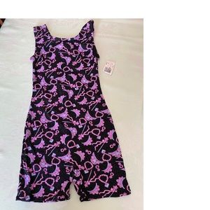 NWT Just Imagine girls size 12/14 (Large) dancewear one-piece biketard nylon